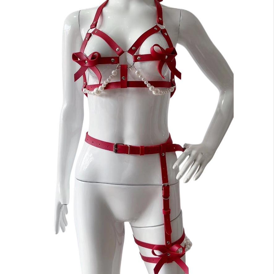 Garter Belt Set - Sexy lederen harnas vrouwen set body