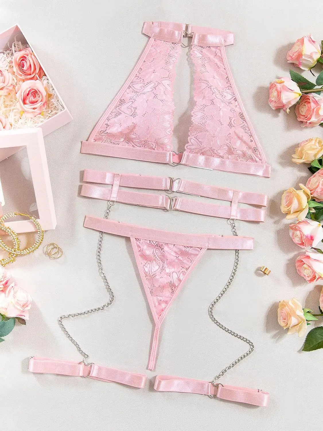 Foxiny Sexy Halter Hartvormige - Garter Belt Set recensie en prijs